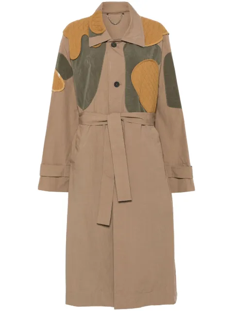 Craig Green patch-detail trench coat Neutrals CGSS25CWOLCO21