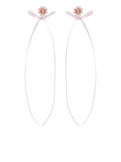 Simone Rocha bow ribbon stud earrings Gold ERG389S0903PALEPINK