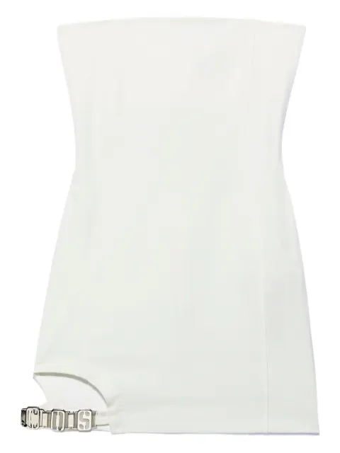 GCDS logo-plaque mini dress White B1CW1007TM7