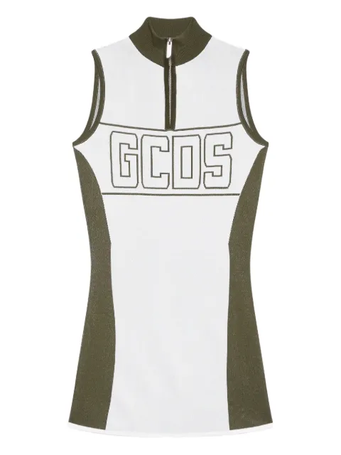 GCDS logo-print mini dress White B1CW1015KI2