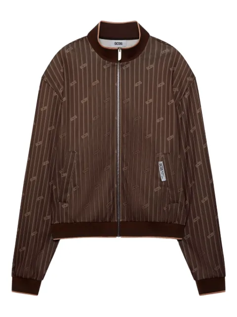 GCDS pinstriped track jacket Brown B1CM2003JH4