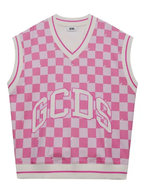 GCDS checked vest Pink B1CM1402JG5