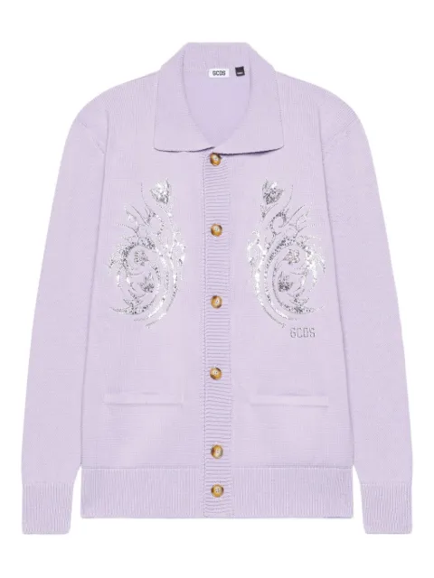 GCDS Flowers cardigan Purple B1CM1801KI1