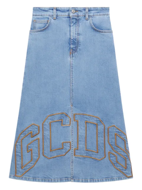 GCDS logo-embroidered skirt Blue B1CW3210DA0