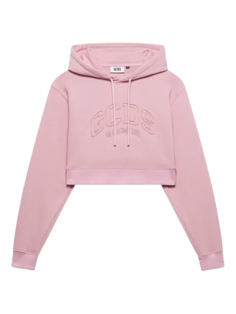 GCDS logo-embroidered hoodie Pink B1CW1901JG5