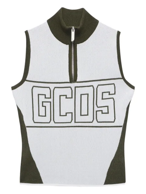 GCDS band-logo half-zip top White B1CW2101KI2