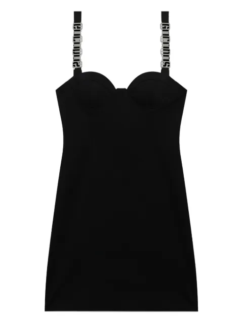 GCDS logo-plaque mini dress Black B1CW1008TM7