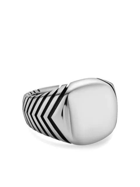 David Yurman sterling silver chevron signet ring Silver R35177MSS