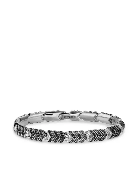 David Yurman sterling silver chevron-link diamond bracelet Silver B35187MSSABD