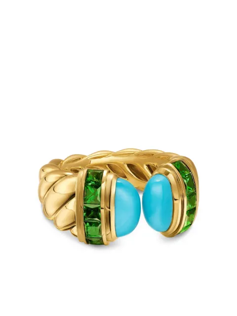 David Yurman 18kt yellow gold turquoise and tsavorite ring Gold R1857088DTQTS