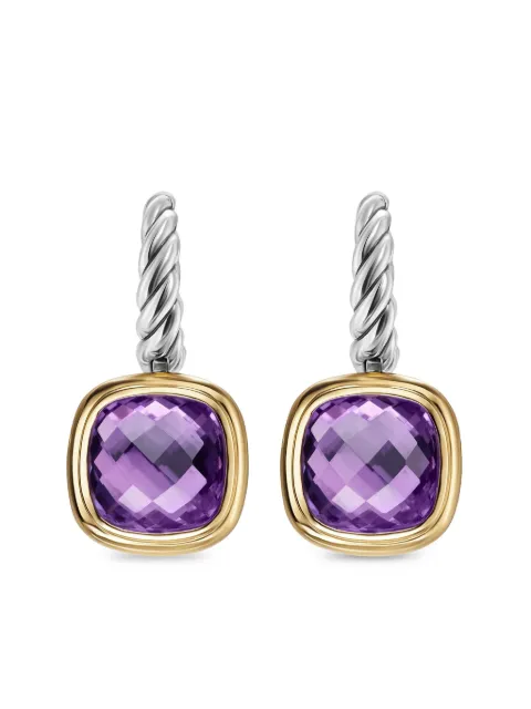 David Yurman 18kt yellow gold and sterling silver Albion amethyst drop earrings Silver E18386S8AAM