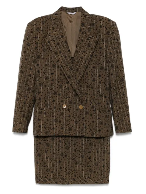 Versace Pre-Owned 1980's floral-print suit Brown VE490UA