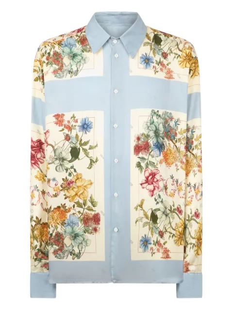 GCDS floral-print shirt Blue B1CM2402TN8