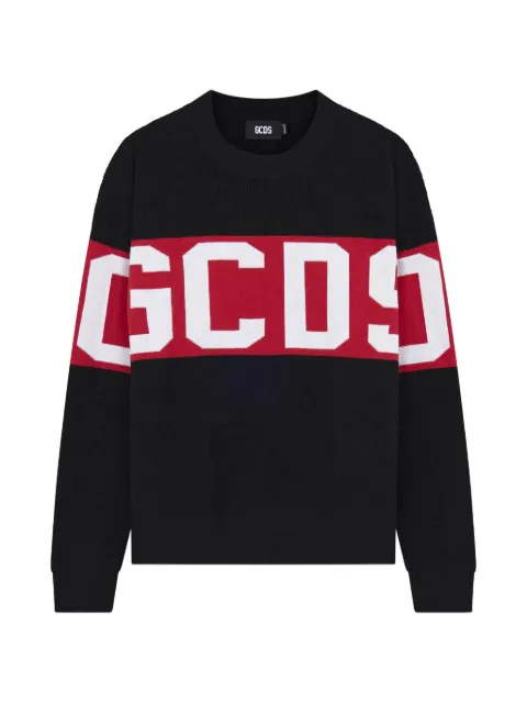 GCDS logo crew-neck sweater Black A2OM1514KE2