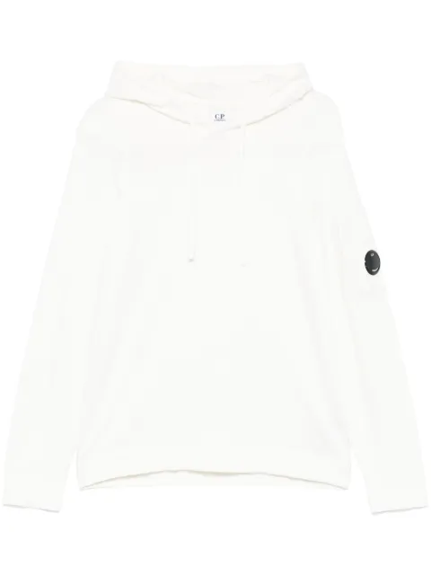 C.P. Company Sea Island Lens-detail hoodie White 18CMKN074A004037A
