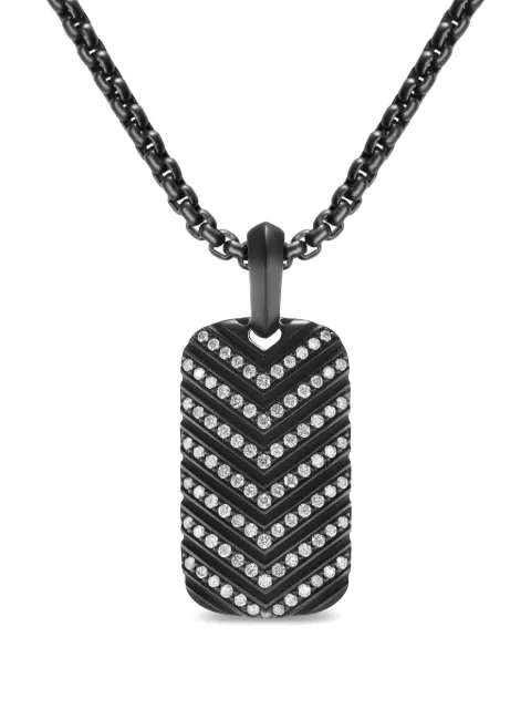 David Yurman Chevron Tag necklace Black D35287MBBADI