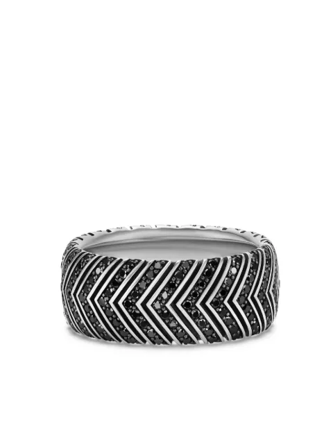 David Yurman sterling silver chevron diamond ring Silver R35191MSSABD