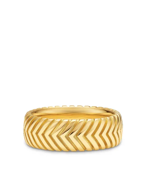 David Yurman 18kt yellow gold chevron ring Gold R35168M88