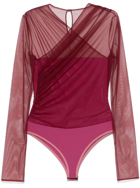 Nensi Dojaka tulle bodysuit Red NDSS25TOP083