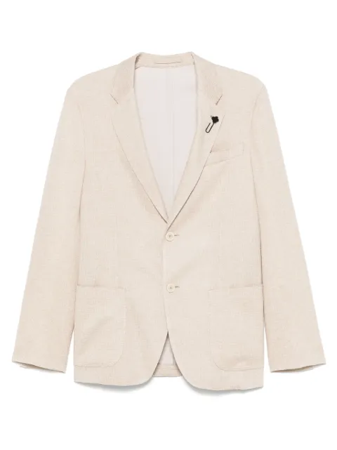 Lardini brooch-detail blazer Neutrals ESLKJ5E95ESJ64041