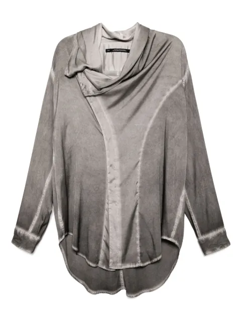 Julius satin wrap-neck shirt Grey 897SHM2AG