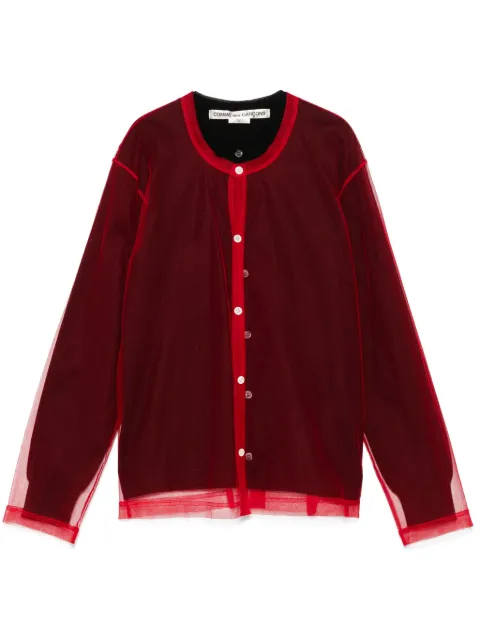 Comme Des Garçons overlay-mesh cardigan Red GOB020