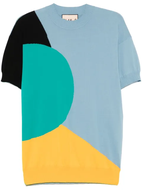 Plan C colour-block knitted top Blue MGCMB03GJ1FC001