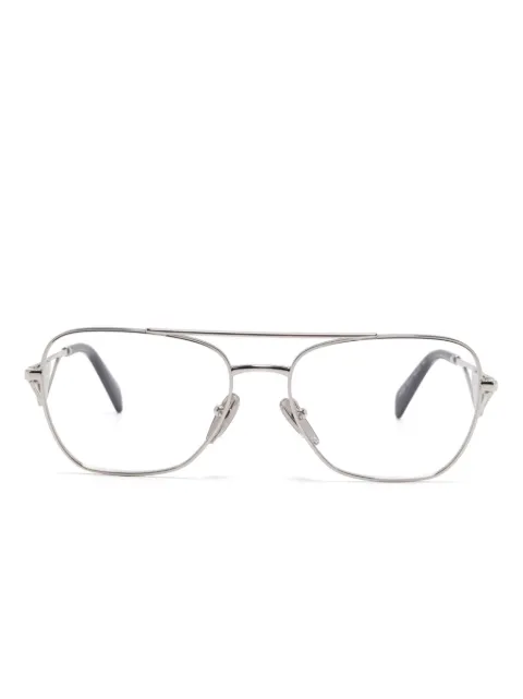 Prada Eyewear triangle-logo glasses Grey PRB50V
