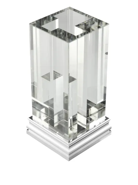 Christofle Perspectives chrome-base glass vase 3570660543393