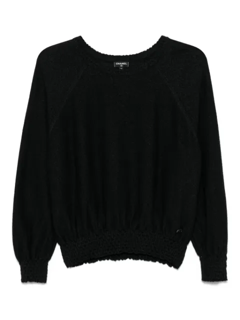 CHANEL Pre-Owned 2010's logo-plaque sweater Black CH1100TS