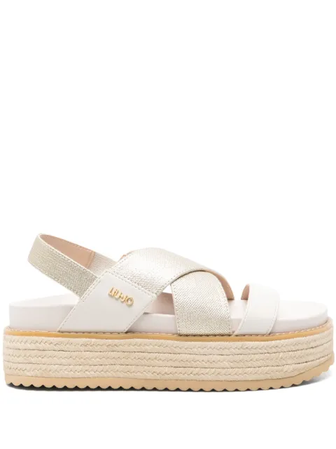 LIU JO woven platform sandals Gold SA5121TX039S3720PANAREA02