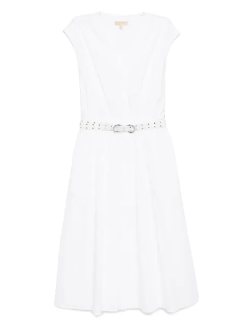 Michael Michael Kors poplin belted midi dress White MS5830KF4C