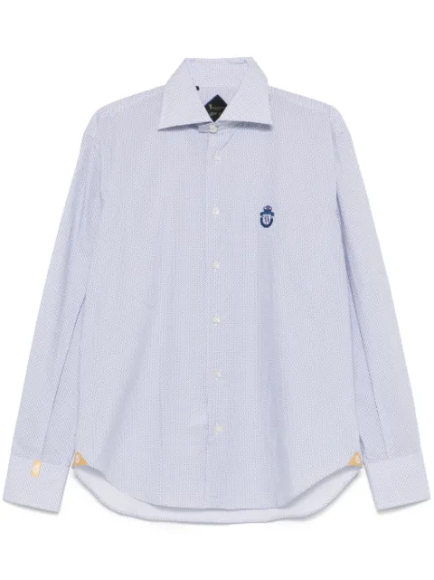 Billionaire geometric-patterned shirt White BAECMRP2376BTE032N