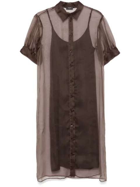 Peserico semi-sheer shirt dress Brown E0200603494