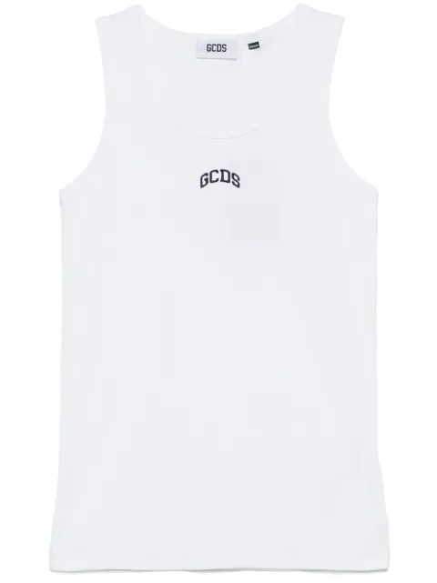 GCDS logo-embroidered tank top White A2OU2809JA2