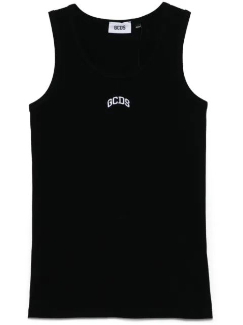 GCDS logo-embroidered tank top Black A2OU2809JA2