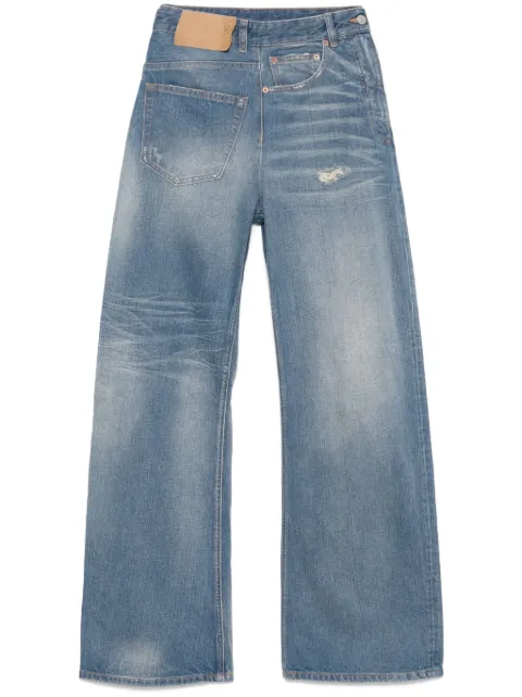 MM6 Maison Margiela Twist distressed panelled jeans Blue S52LA0243M30016