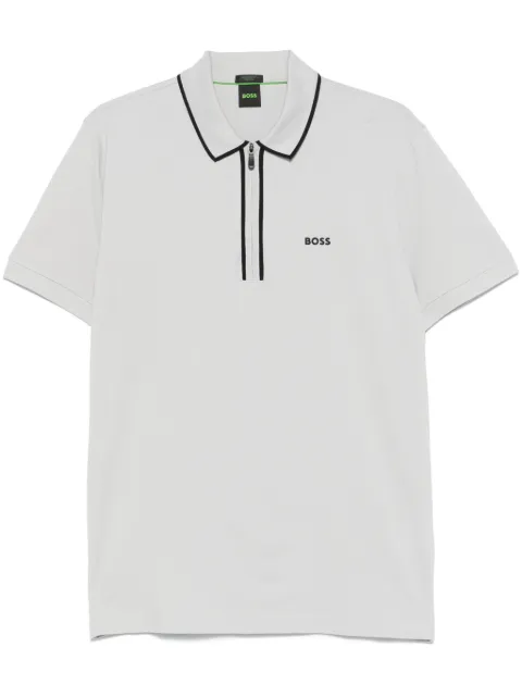 BOSS contrast-stripes polo shirt Grey 50537489