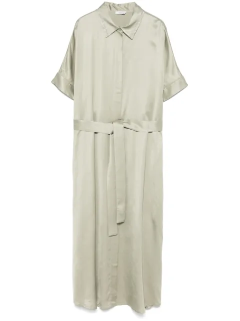 Peserico satin midi dress Green S0226206638