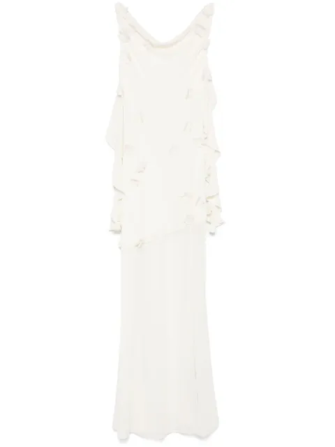 ROTATE BIRGER CHRISTENSEN waterfall maxi dress Neutrals 113904857