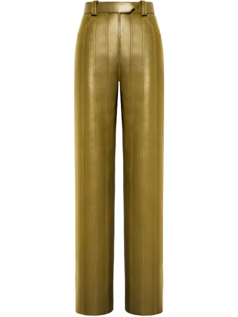 Aleksandre Akhalkatsishvili faux-leather trousers Green VLKH04