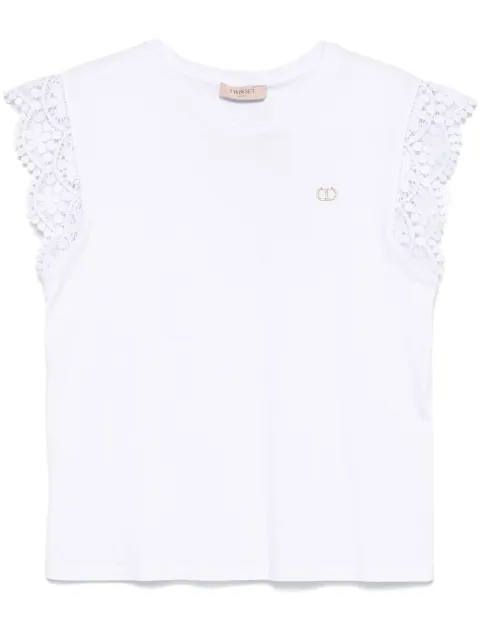 TWINSET lace-detail T-shirt White 251TT2411