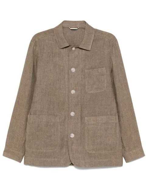 BOSS linen overshirt Neutrals 50540517
