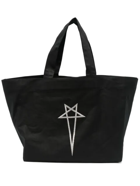Rick Owens logo-embroidered tote bag Black RH0000005CVS1