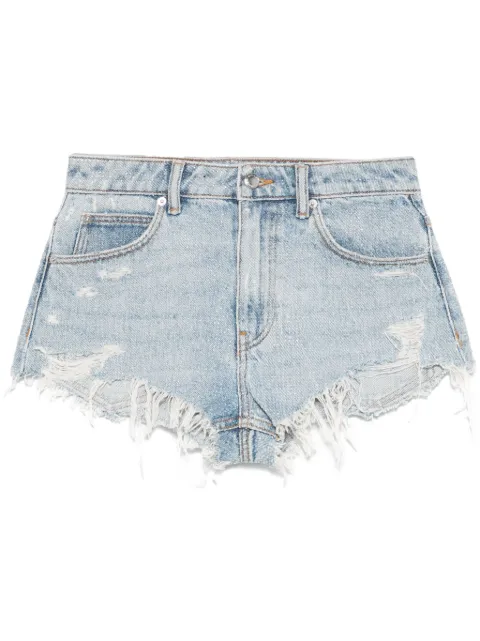 Alexander Wang rhinestoned frayed shorts Blue 1DC2254654496