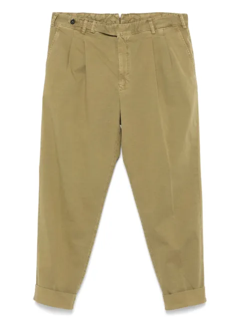 PT Torino pleat-detail trousers Green COZTCMZB0RWLSD62