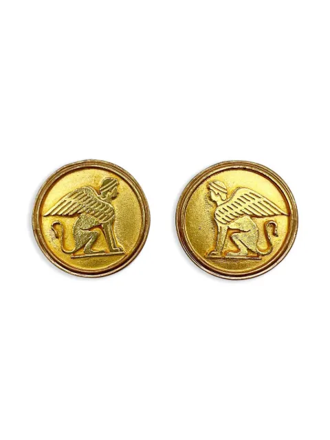 Jennifer Gibson Jewellery 1970s pre-owned Egyptian Sphinx clip-on earrings Gold JGJEGYPTERG