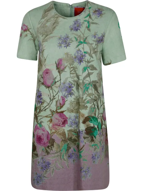 La DoubleJ floral-print mini dress Green DRE0658COT005HEA02GR11