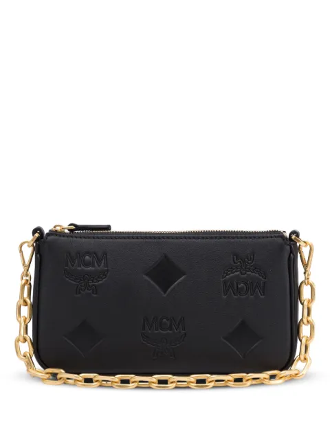MCM logo-debossed shoulder bag Black MYZFSTA01