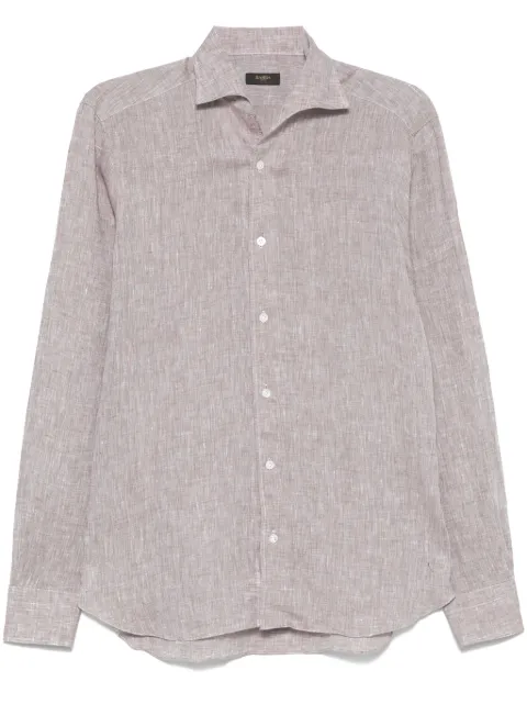 Barba linen shirt Brown IFU95P0147052